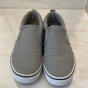 Vans Sz 5 Kids Gray Slip-On Sneakers EUC
